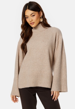 Läs mer om BUBBLEROOM Betina Turtleneck Sweater Grey melange XL
