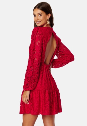 Bilde av Bubbleroom Blanca Lace Dress Red 46