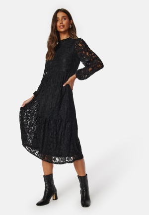 Bilde av Bubbleroom Blanca Midi Lace Dress Black 36