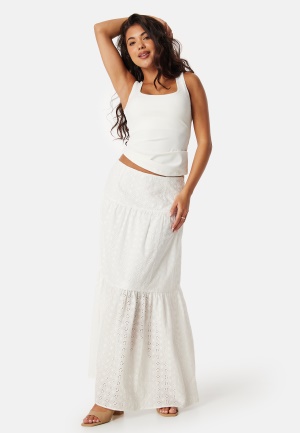 BUBBLEROOM Broderie Anglaise Maxi Skirt White L