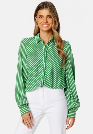 BUBBLEROOM Damaris blouse Green / White 34