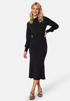 Läs mer om BUBBLEROOM Elora Fine Knitted Dress Black S