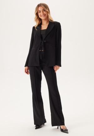Image of BUBBLEROOM Flared Structured Suit Trousers Black 38
