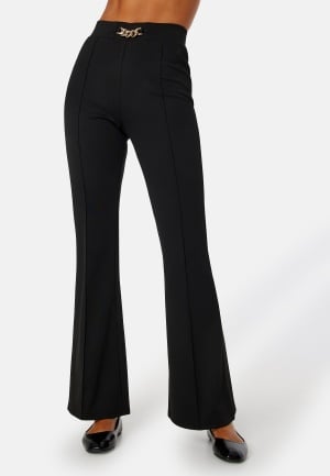 Bilde av Bubbleroom Francine Belted Trousers Black S