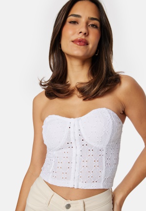 Läs mer om BUBBLEROOM Broderie Anglaise Bustier Top White XL