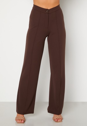 BUBBLEROOM Hilma soft suit trousers Dark brown L
