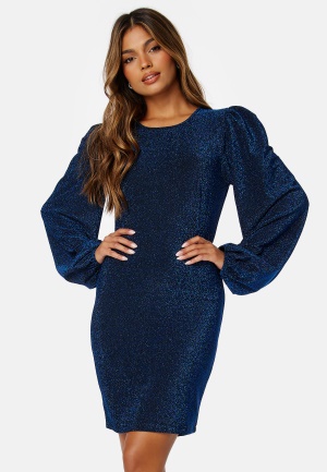 Läs mer om BUBBLEROOM Idalina Sparkling Puff Dress Blue 4XL