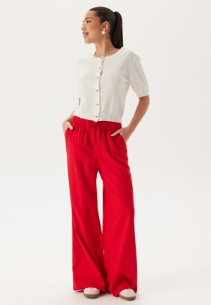 Läs mer om BUBBLEROOM Linen Blend Trousers Red L