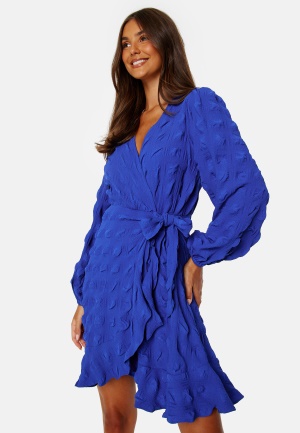 BUBBLEROOM Litzy Wrap Dress Blue S