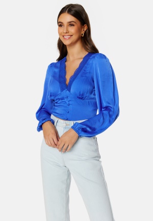 BUBBLEROOM Lucinda satin blouse Blue 42