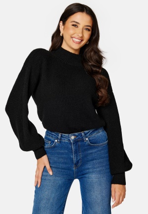 Läs mer om BUBBLEROOM Madina knitted sweater Black XL