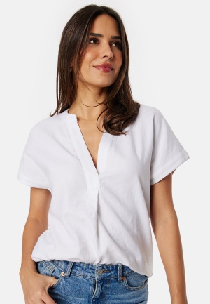 Läs mer om BUBBLEROOM Linen Blend Blouse White L