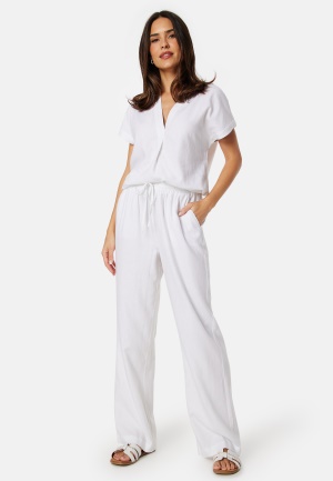 Läs mer om BUBBLEROOM Linen Blend Trousers White XL