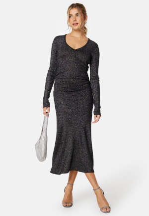 Läs mer om BUBBLEROOM Minea Sparkling Knitted Dress Black / Silver S