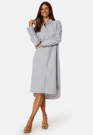 BUBBLEROOM Minou Shirt Dress Grey / White / Striped 44