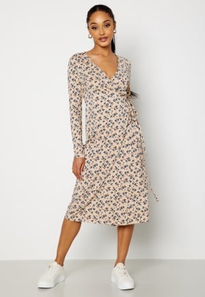 BUBBLEROOM Naomi midi dress Beige / Floral XS