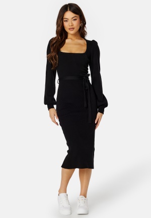 BUBBLEROOM Noura Knitted Dress Black L