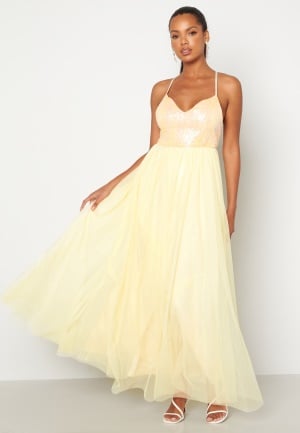 Bubbleroom Occasion Daphne Sequin Gown Light yellow 34