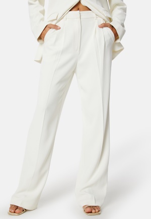 Bubbleroom Occasion Denice Straight Leg Suit Pants White 34