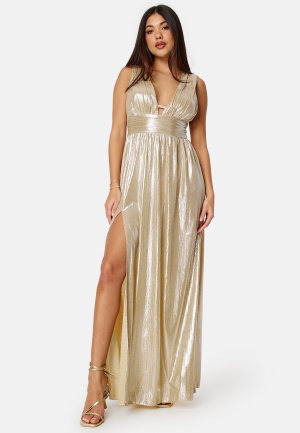 Bubbleroom Occasion Dixie Metallic Gown Champagne 34