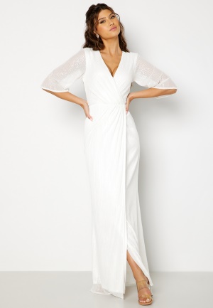 Läs mer om Bubbleroom Occasion Eleine Sequin Wedding Gown White 34