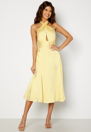 Läs mer om Bubbleroom Occasion Finelle Halterneck Dress Light yellow M