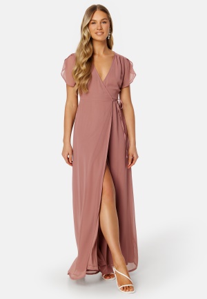 Läs mer om Bubbleroom Occasion Grienne Wrap Gown Old rose XS