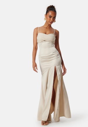 Läs mer om Bubbleroom Occasion High slit gown Champagne 46