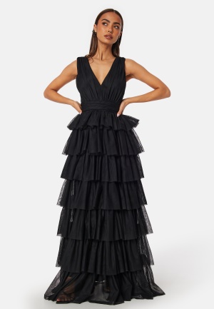 Bubbleroom Occasion Tulle Frill Gown Black 40