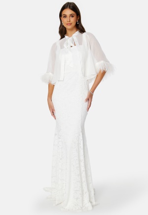 Bilde av Bubbleroom Occasion Marilyn Faux Feather Cover Up White L/xl