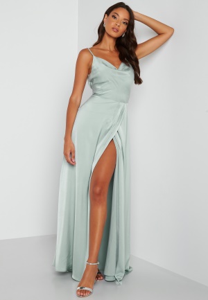 Bubbleroom Occasion Marion Waterfall Gown Dusty green 44