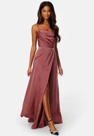 Bubbleroom Occasion Marion Waterfall Gown Dark old rose 36