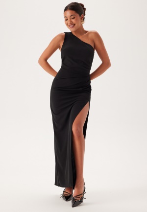 Läs mer om Bubbleroom Occasion One Shoulder Maxi Dress Black L