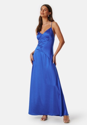 Läs mer om Bubbleroom Occasion Satin Strap Gown Blue 44