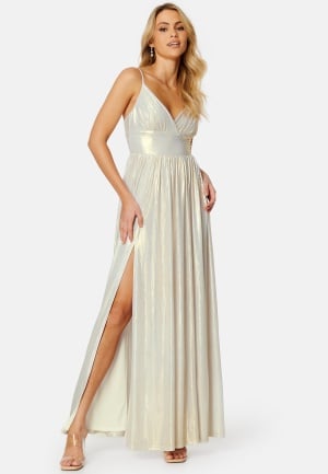 Bubbleroom Occasion Siri Sparkling Pleated Gown Champagne 38