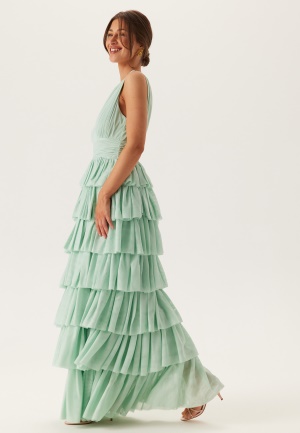 Läs mer om Bubbleroom Occasion Tulle Frill Gown Light green 34