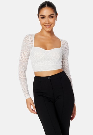 BUBBLEROOM Olina lace bustier top Offwhite S