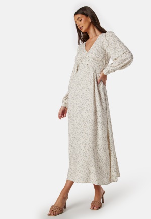 Läs mer om BUBBLEROOM Pennie Viscose Maxi Dress Offwhite/Patterned 44