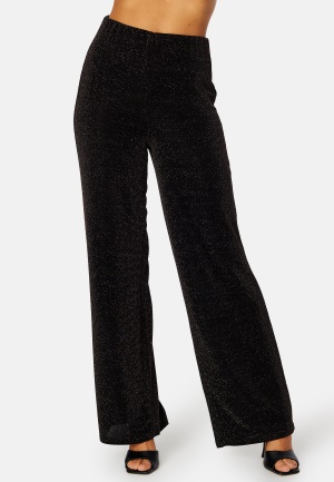 Läs mer om BUBBLEROOM Petronella sparkling trousers Black / Gold XS