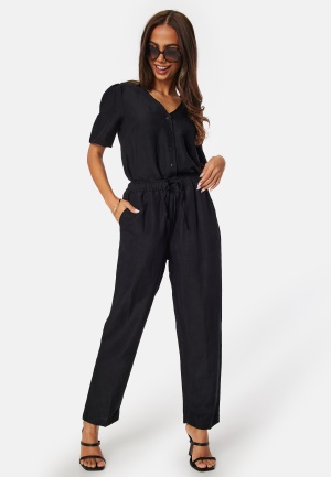 BUBBLEROOM Linen Blend Pants Black L