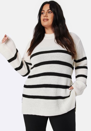 Bilde av Bubbleroom Remy Striped Sweater White / Striped 2xl