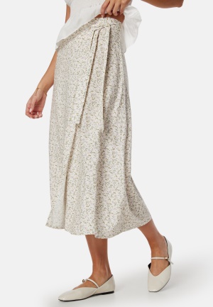 BUBBLEROOM Viscose Wrap Skirt Offwhite/Patterned M