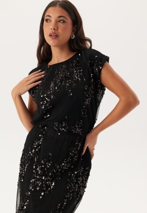 Image of BUBBLEROOM Sequin Mesh Top Black M