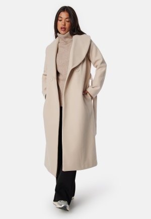 Läs mer om BUBBLEROOM Shawl Collar Coat Sand L