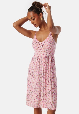 Läs mer om BUBBLEROOM Short Floral Strap Dress Pink/Floral XS