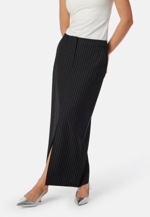 BUBBLEROOM Slit Tailored Skirt Black/White 36