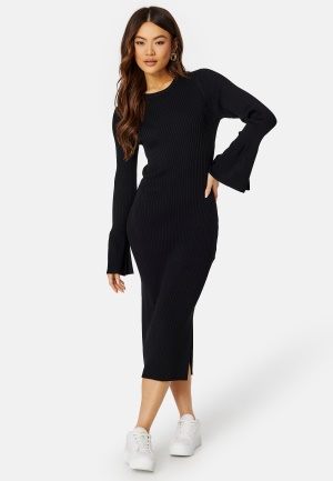 Image of BUBBLEROOM Stella Knitted Viscose Dress Black S