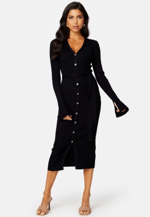 Bilde av Bubbleroom Fine Knitted Cardigan Dress Black Xs