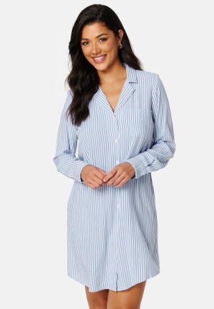 BUBBLEROOM Stina night shirt Light blue / Striped 34