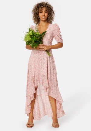 BUBBLEROOM Summer Luxe High-Low Midi Dress Pink / Floral 36 |